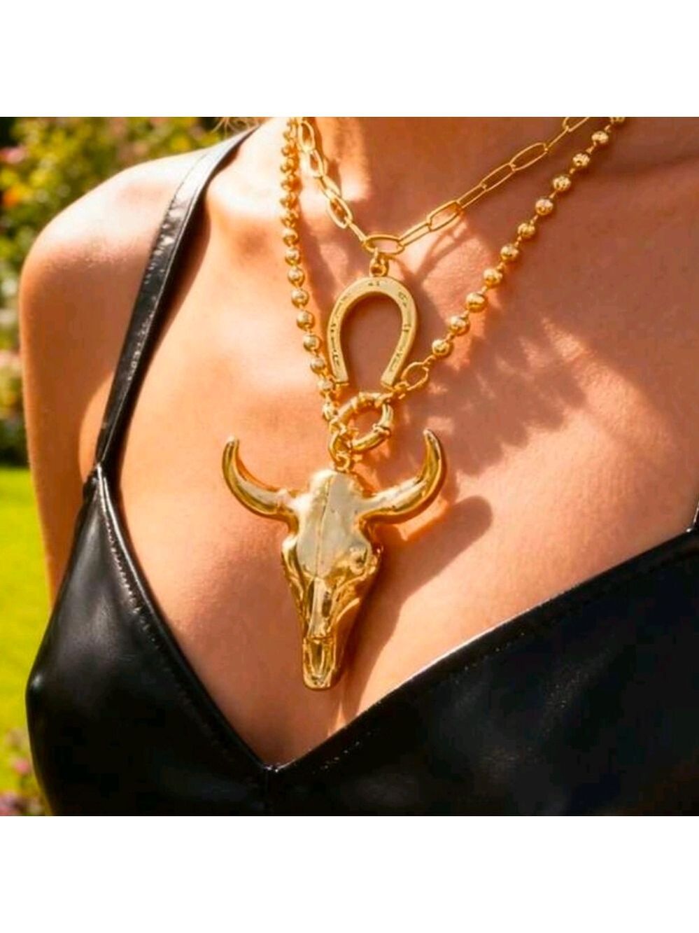 Gold Bull Pendant Necklace Just 1!